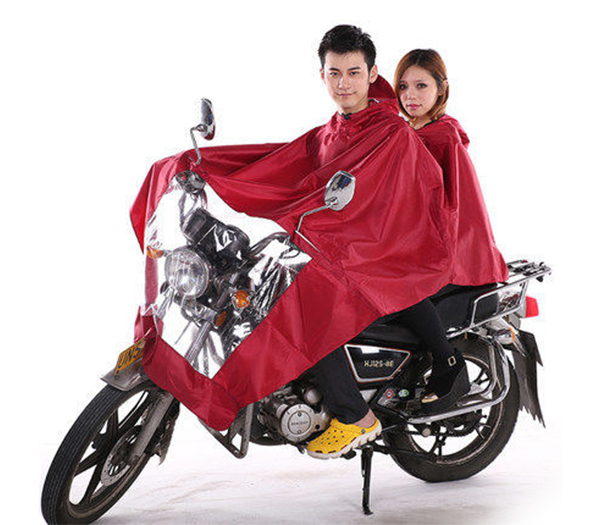 Áo mưa cánh dơi 2 mũ đỏ mận